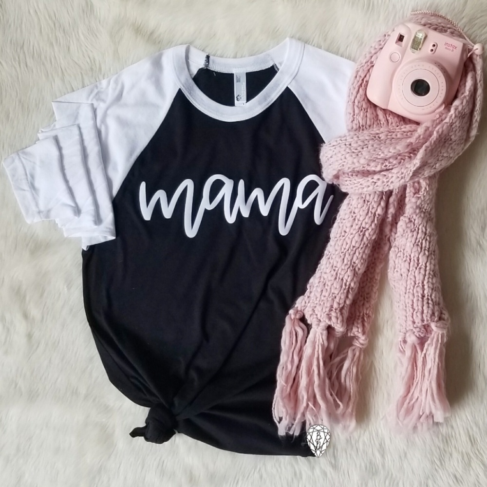 Mama Unisex Raglan 3/4 Sleeve Stylish Mom Shirt